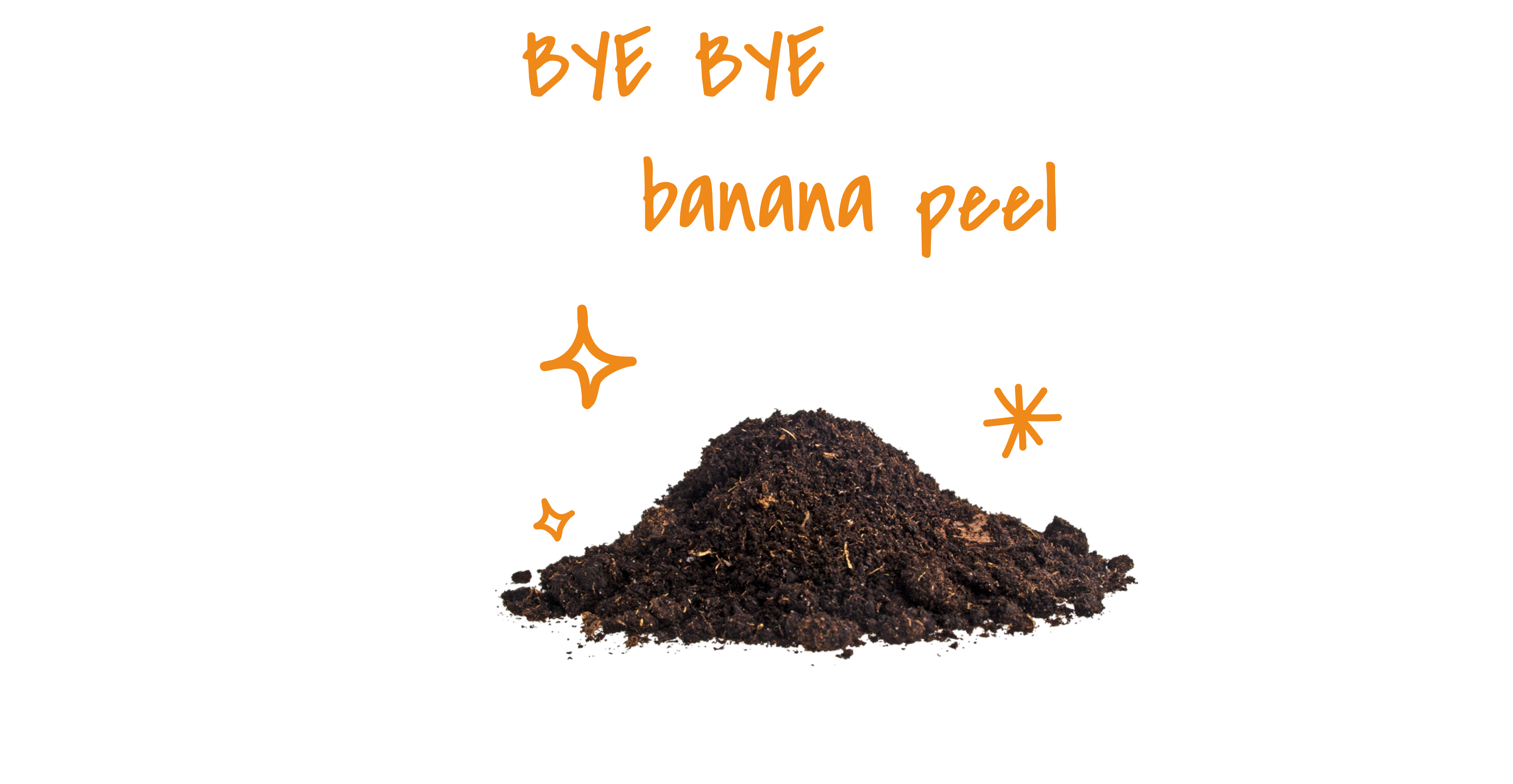 Pile of dirt which results from composting the banana peel.